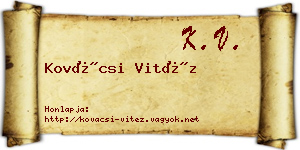 Kovácsi Vitéz névjegykártya